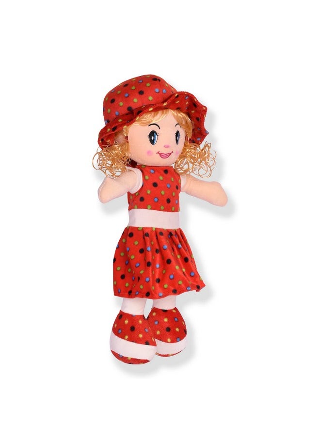 Besties Big Size Beautiful Looking Super Soft 60cm Stuffed Girl Curly Doll-Polyfill Washable Cuddly Soft Plush Toy-Helps to Learn Role Play-100% Safe for Kids (60cm, Red)