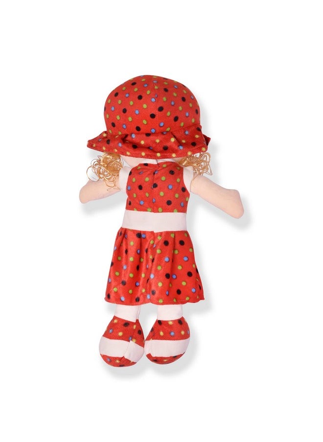 Besties Big Size Beautiful Looking Super Soft 60cm Stuffed Girl Curly Doll-Polyfill Washable Cuddly Soft Plush Toy-Helps to Learn Role Play-100% Safe for Kids (60cm, Red)