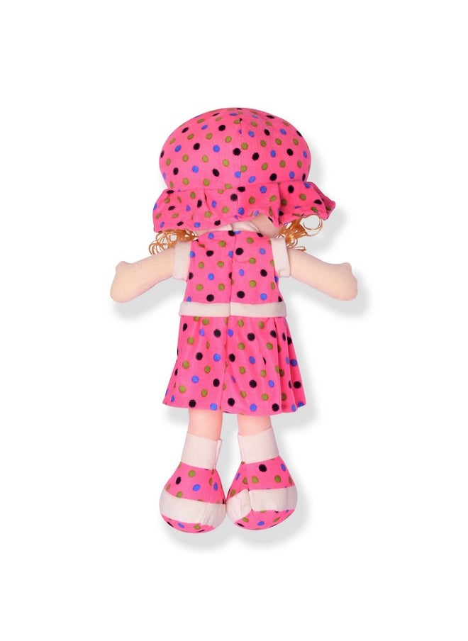 Besties Big Size Beautiful Looking Super Soft 45cm Stuffed Girl Curly Doll-Polyfill Washable Cuddly Soft Plush Toy-Helps to Learn Role Play-100% Safe for Kids (45cm, Pink)
