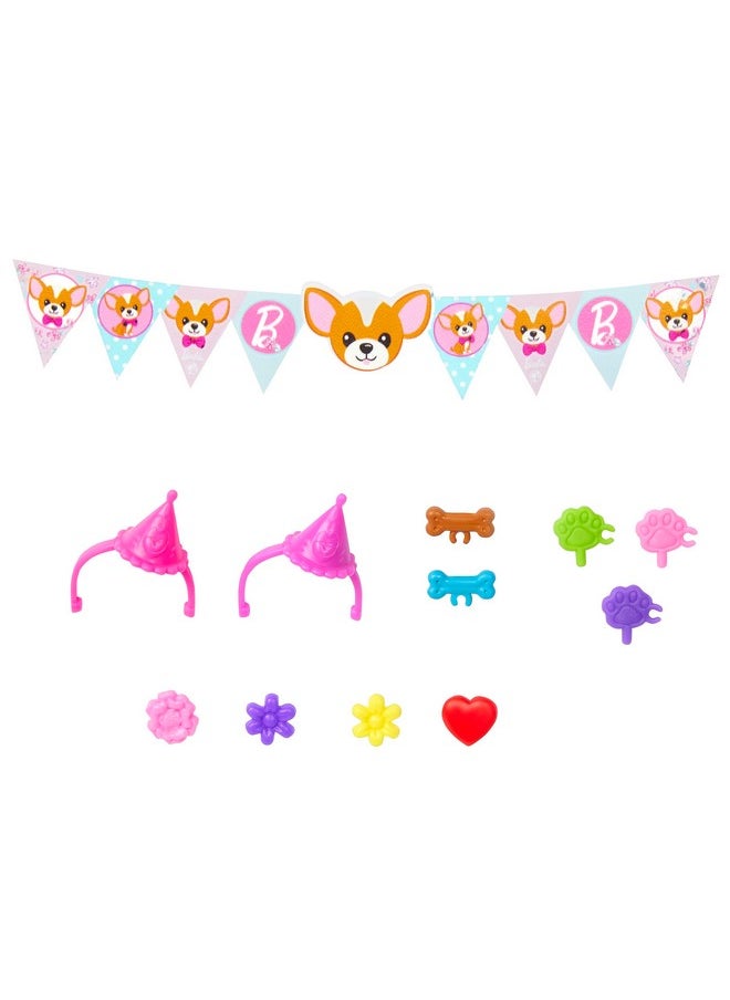 Barbie® Chelsea™ Celebration Fun™ Dolls & Playset with 2 Small Dolls, Doghouse, Puppies & 15+ Party Accessories