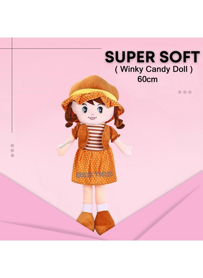 BESTIES Super Soft Stuffed Girl Winky Candy Doll (Winky Doll Brown, 60 cm)