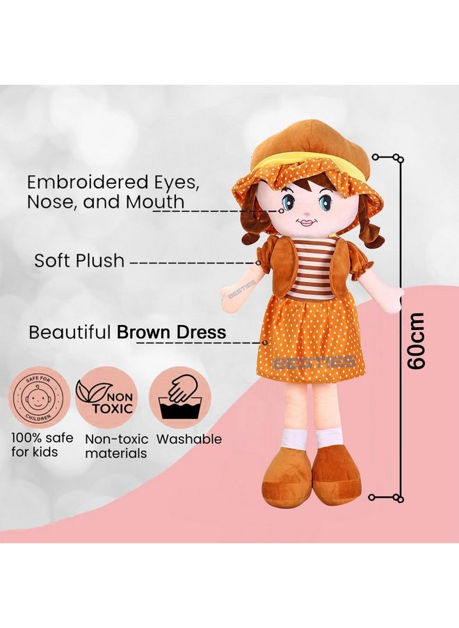 BESTIES Super Soft Stuffed Girl Winky Candy Doll (Winky Doll Brown, 60 cm)