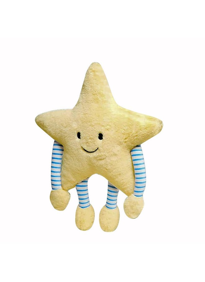 BESTIES Fibre Filled Stuffed Star Soft Toy Pillow with Arm & Leg for Baby of Plush Hugging Pillow Soft Toy for Kids Boy Girl Birthday Gift (Yellow)