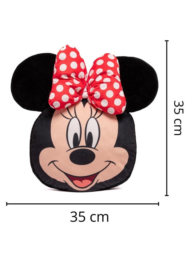 Mirada Mickey Bow Cushion - Soft Toy, Stuffed Plush Pillow, for Kids, Girls & Boys, Room Decor - 35cm