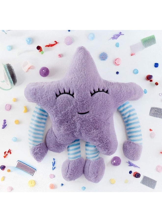 BESTIES Fibre Filled Stuffed Star Soft Toy Pillow with Arm & Leg for Baby of Plush Hugging Pillow Soft Toy for Kids Boy Girl Birthday Gift (Purple)