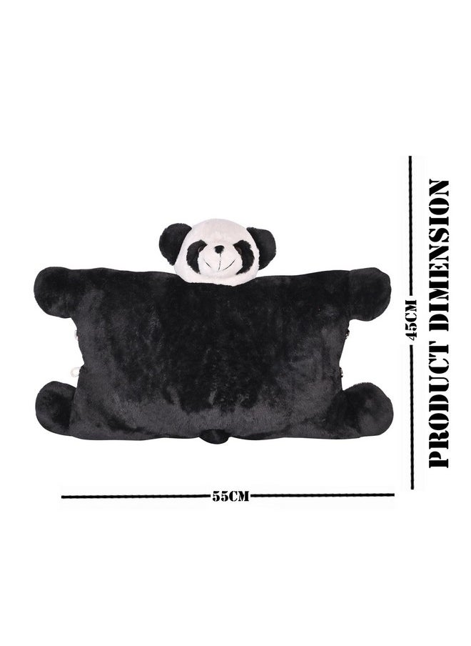 BESTIES Premium Fur Panda Soft Toy Cum Pillow - Height 45 cm