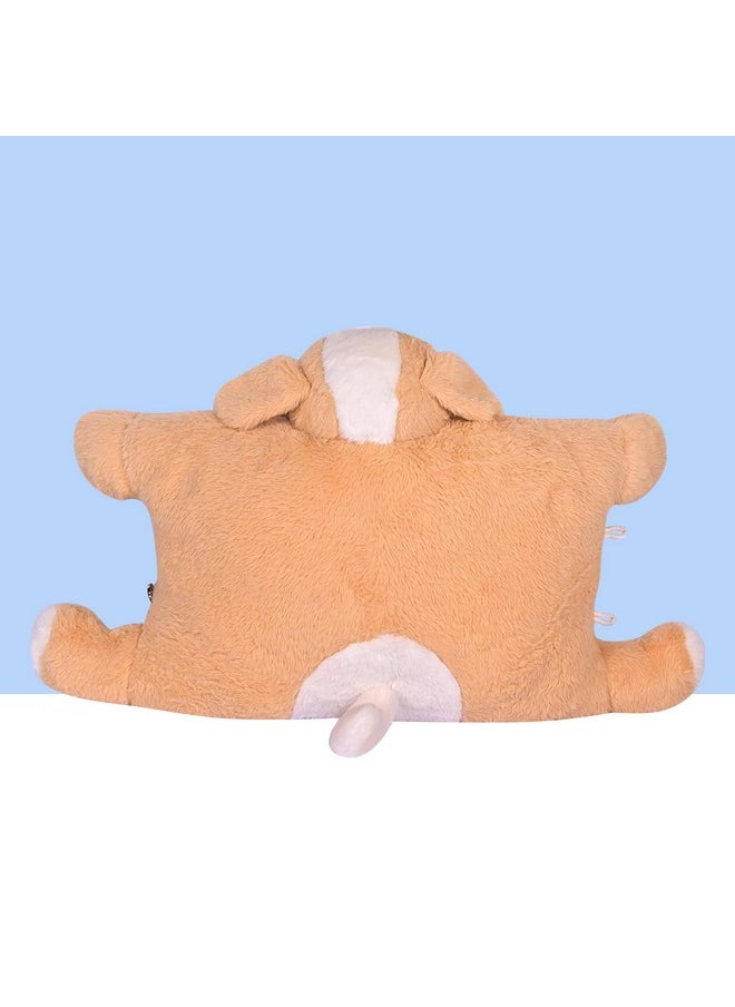 BESTIES Premium Fur Dog Soft Toy Cum Pillow Light Brown - Height 45 cm