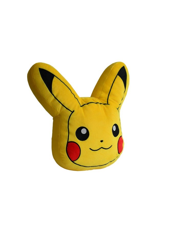 Mirada Yellow Pokemon Pika - chu Face Soft Toy - Officially Licensed - Soft & Comfortable Plush Pillow - Great for Fans & Kids - 35cm