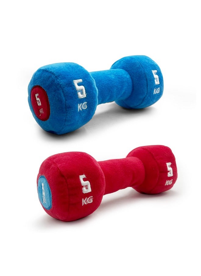Goofy Tails Dog Toys Combo | Gym Series 2 Dumbbell Plush Toys for Dogs | Dog Squeaky Toys| Soft Toys for Dogs and Puppies| Dog Toys for Puppies and Small Dogs| Squeaky Toy for Dogs (2 Dumbbell-Combo)