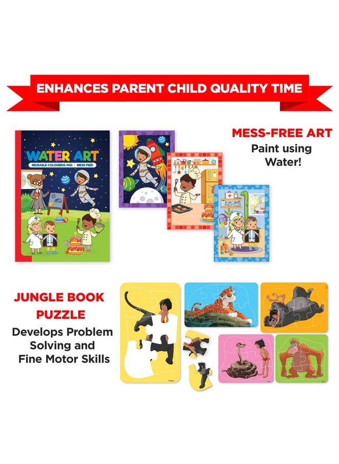 Einstein Box Featuring Disney for 3-Year Old Boys & Girls | Educational Disney Toys/Gifts for 3 Year Old Kids | Board Books and Fun Games Gift Pack | Learning and Educational Gift of Toys and Games |