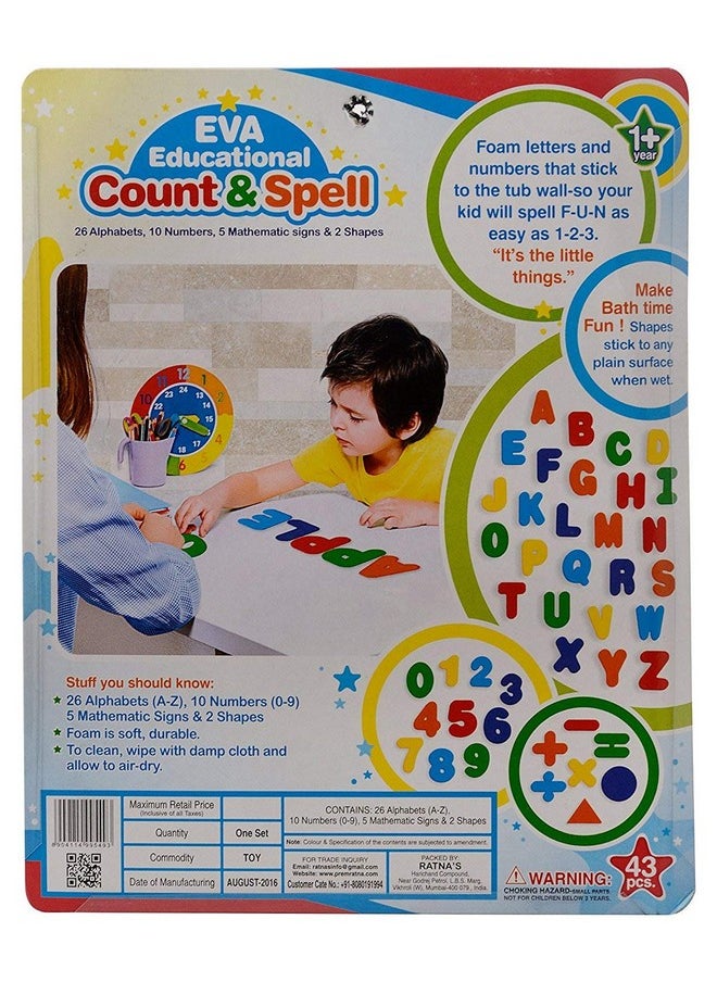 Ratnas Educational Eva Count & Spell containing Foam Letters & Numbers