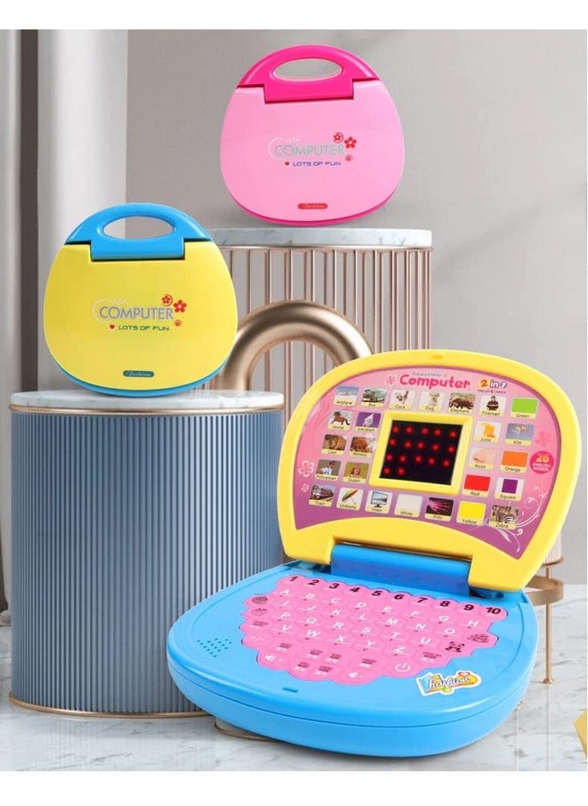 VGRASSP Educational Mini Laptop Computer for Kids Boys Girls - Learning Alphabet and Numbers with LED Display and Music - 16 x 14 cms - Colour As per Stock