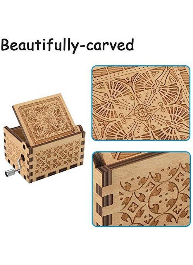 eitheo Wooden Hand cranked collectable Engraved Music Box (Happy Birthday)- Multi Color(Pack of 1)