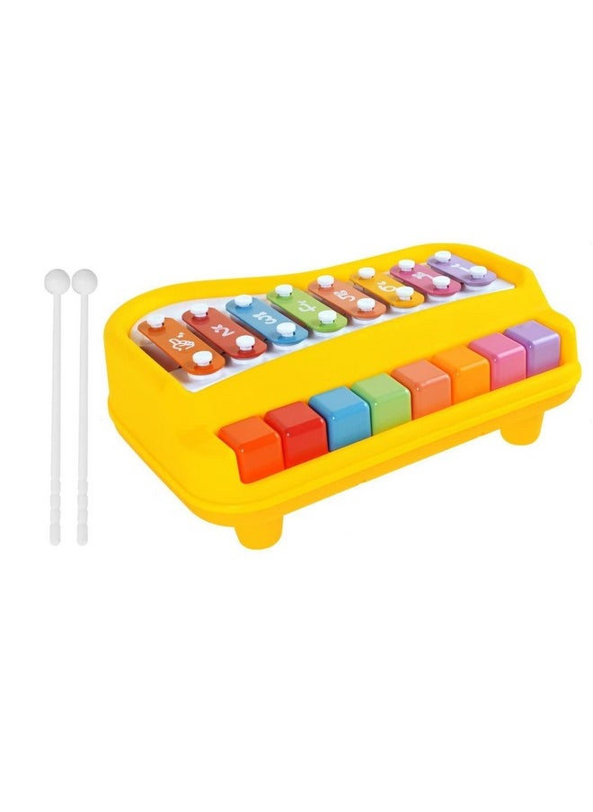 FunBlast Xylophone - Xylophone for Kids, Kids Musical Instruments, Kids Xylophone, Xylophone for 1 Year Old, Kids Drums & Percussion, Hammering & Pounding Toys, Hand Knock Piano Toys (Yellow)