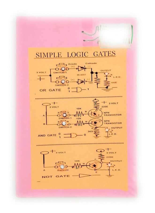 StepsToDo Simple Logic Gates (OR + and + NOT) Demonstration Handmade Project. Ready for Use Pre-Assembled Kit.