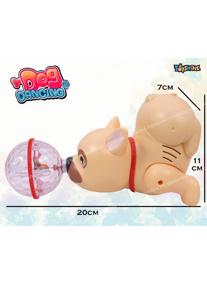 Toyshine Dancing Dog -II with Music Flashing Lights - Cream