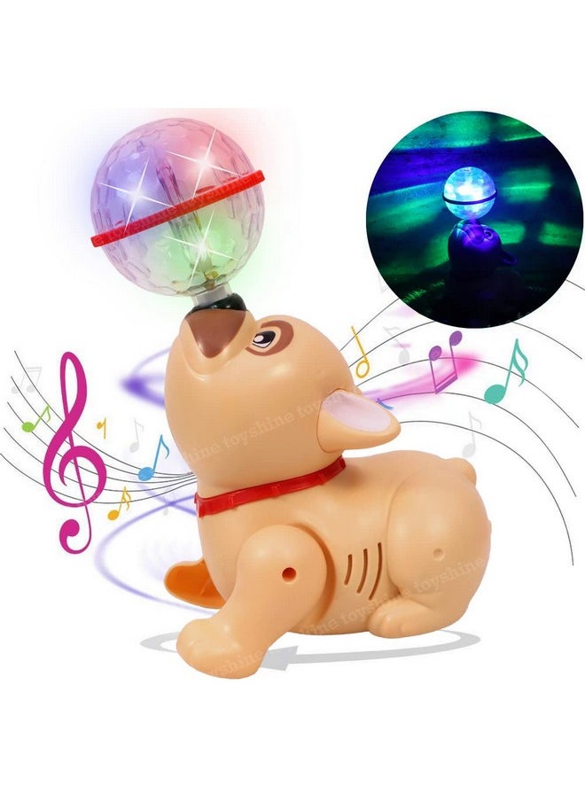 Toyshine Dancing Dog -II with Music Flashing Lights - Cream