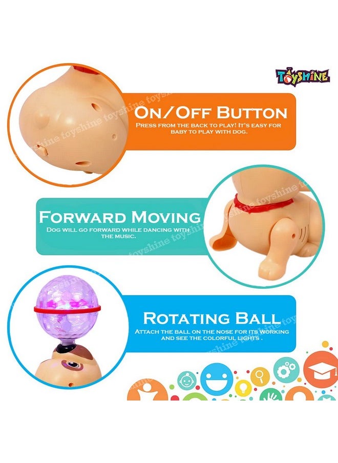 Toyshine Dancing Dog -II with Music Flashing Lights - Cream