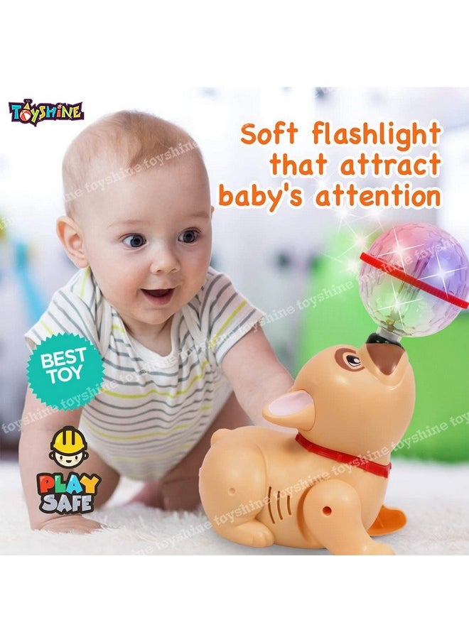 Toyshine Dancing Dog -II with Music Flashing Lights - Cream