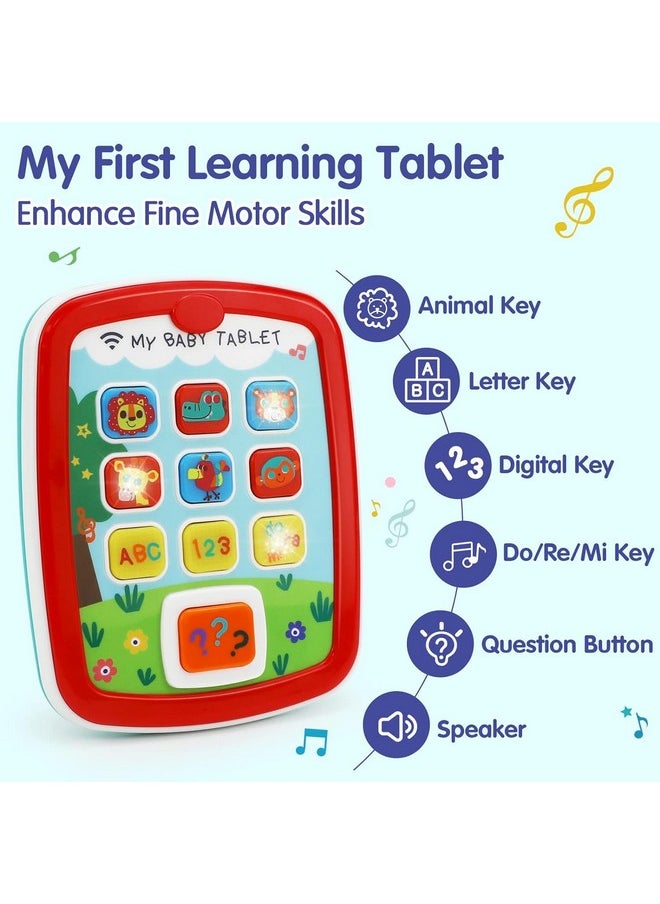 Kiditos Baby Tablet with Music, Light Educational Interactive Tablet Toy to Learn Numbers, Alphabet, Animals, QA, Melodies Learning Toys for Toddlers Kids Boys Girls, Baby Tab for 6M, 12M, 18M+