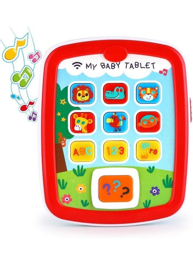 Kiditos Baby Tablet with Music, Light Educational Interactive Tablet Toy to Learn Numbers, Alphabet, Animals, QA, Melodies Learning Toys for Toddlers Kids Boys Girls, Baby Tab for 6M, 12M, 18M+