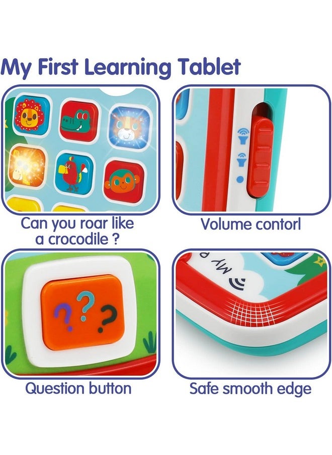 Kiditos Baby Tablet with Music, Light Educational Interactive Tablet Toy to Learn Numbers, Alphabet, Animals, QA, Melodies Learning Toys for Toddlers Kids Boys Girls, Baby Tab for 6M, 12M, 18M+