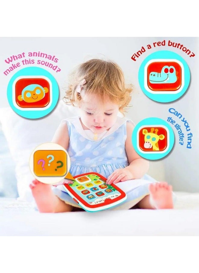 Kiditos Baby Tablet with Music, Light Educational Interactive Tablet Toy to Learn Numbers, Alphabet, Animals, QA, Melodies Learning Toys for Toddlers Kids Boys Girls, Baby Tab for 6M, 12M, 18M+