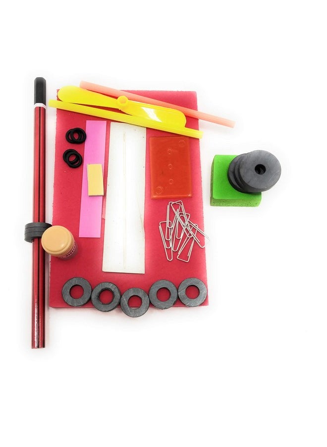 stepstodo magnet and magnetism | magnetic levitation kit | levitating pencil making kit | floating magnets| magnetic compass making kit | plot magnetic lines of force- Multi color