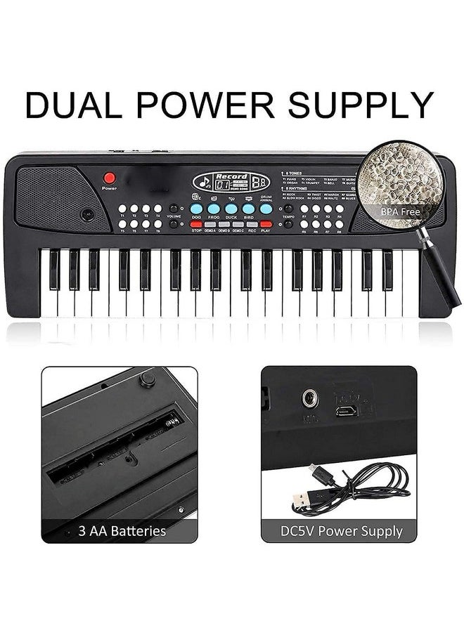 Webby 37 Key Keyboard Piano Musical Toy for Kids, DC Power Mode, Microphone and Recording