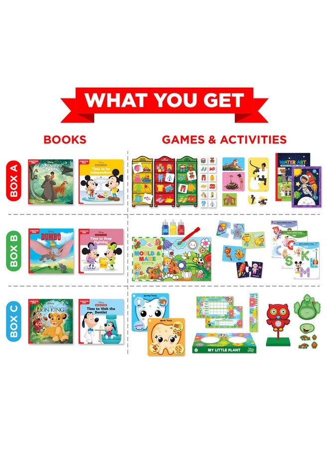 Einstein Box Featuring Disney Birthday Gift Set for 3 Year Old Boys & Girls | 3-in-1 Gift Set of Learning with Disney Characters Including Mickey & Minni Mouse, Simba & Others|