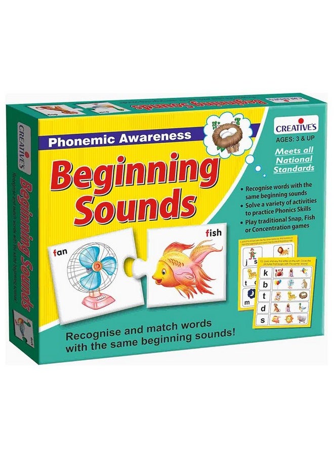 Creative's Beginning Sounds + Ending Sounds Combo Pack | Phonemic Awareness | Education Match-up Fun Game | Educational Games for Kids 3 & Up | Puzzle Games | Ages- 3 & Up | Educational set | Exotic Set Multicolor for Preschool Kids | Kindergarten Toddler.