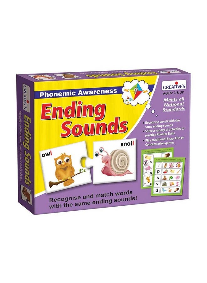 Creative's Beginning Sounds + Ending Sounds Combo Pack | Phonemic Awareness | Education Match-up Fun Game | Educational Games for Kids 3 & Up | Puzzle Games | Ages- 3 & Up | Educational set | Exotic Set Multicolor for Preschool Kids | Kindergarten Toddler.