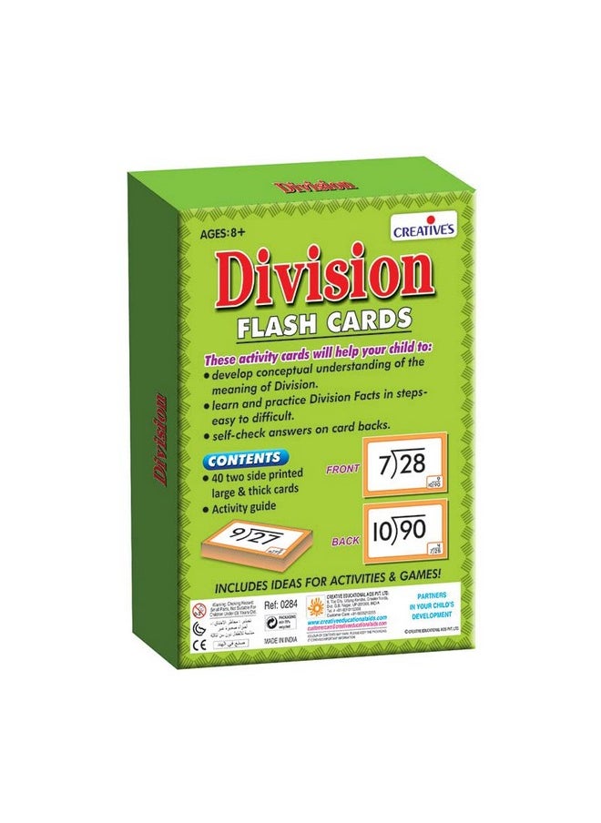 Creative’s Division Mathematical Flash Cards for Kids 8+ Years | Early Learning Educational Flash Cards Division | Easy & Fun Learning Educational Gift for Kids