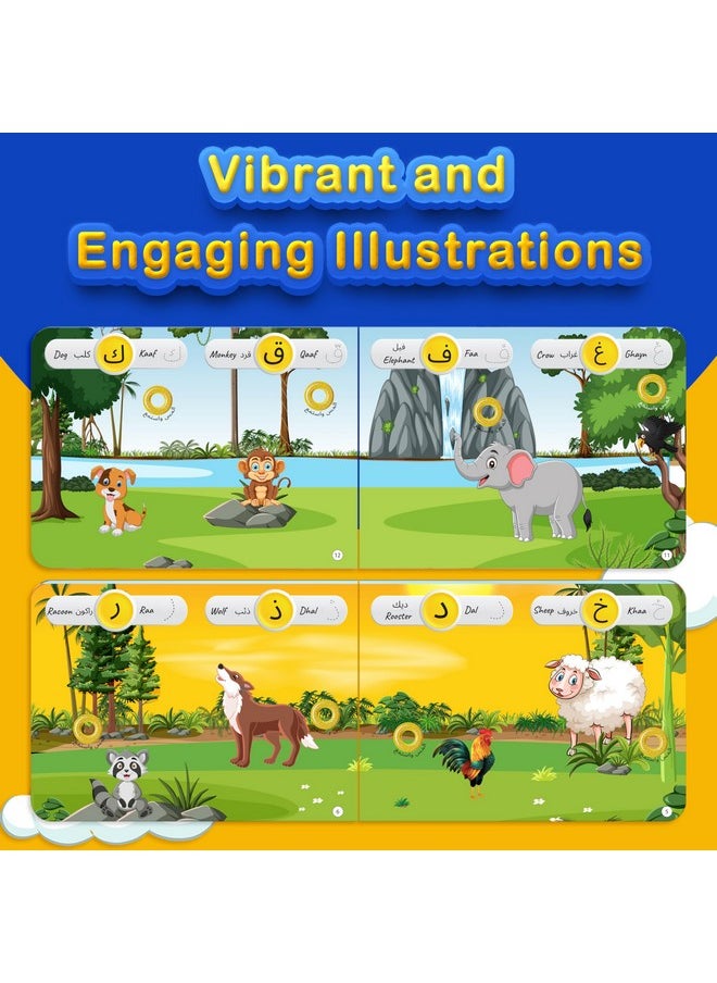 Kiddale Arabic Alphabet and Arabic Letters Sounds for Arabic Language Learning with Animal Sounds| Alif Baa Taa Book for 1+ Year Old |Learning & Education for 1-3 Years Old|