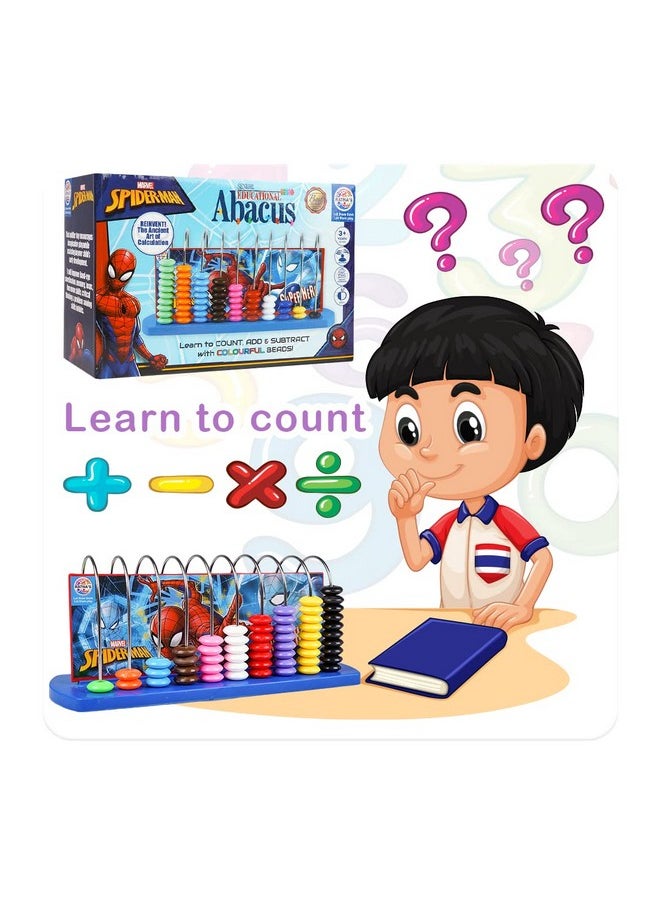 Ratna's Educational Abacus Senior Spiderman Printed for Counting Addition Subtraction | Math's Learning Early Educational Kit Toy for Kids 3+ Years