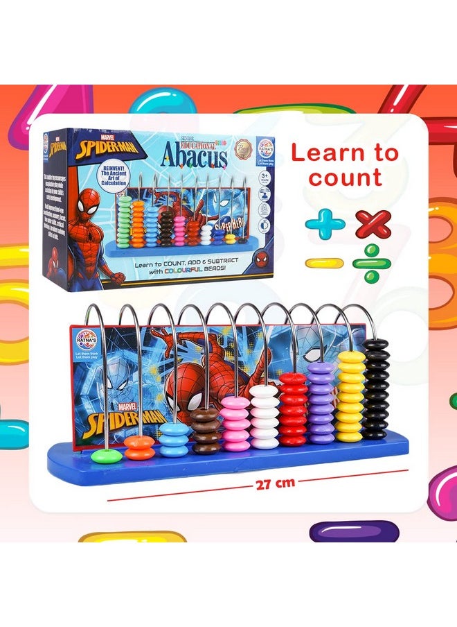 Ratna's Educational Abacus Senior Spiderman Printed for Counting Addition Subtraction | Math's Learning Early Educational Kit Toy for Kids 3+ Years