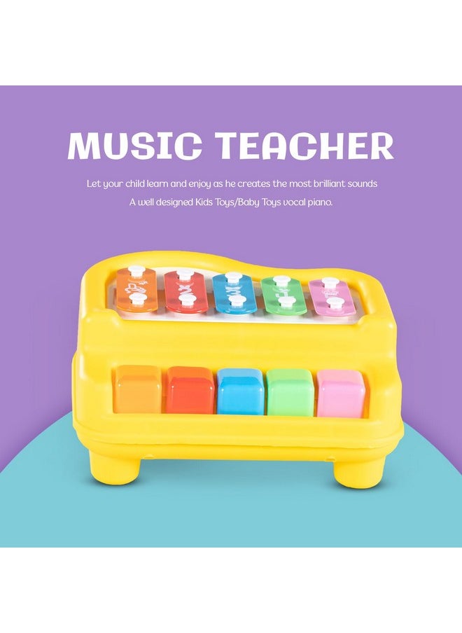 Baybee 2 in 1 Baby Piano Xylophone Musical Toys for Kids with 5 Keys, Keyboard Xylophone Piano, Preschool Educational Learning Musical Sound Instruments Toys for 1+ Years Old Kids Boys Girls Beginners