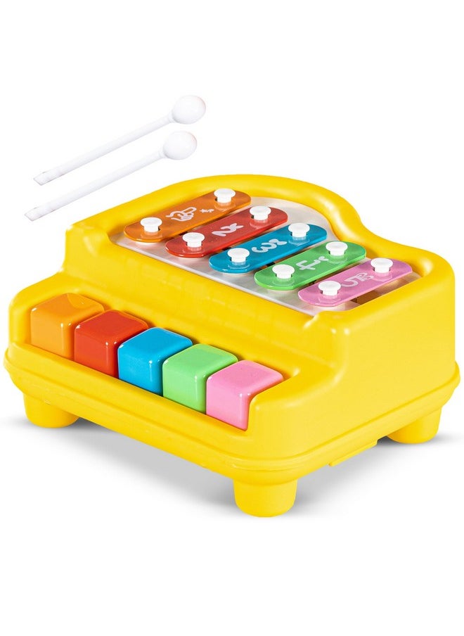 Baybee 2 in 1 Baby Piano Xylophone Musical Toys for Kids with 5 Keys, Keyboard Xylophone Piano, Preschool Educational Learning Musical Sound Instruments Toys for 1+ Years Old Kids Boys Girls Beginners