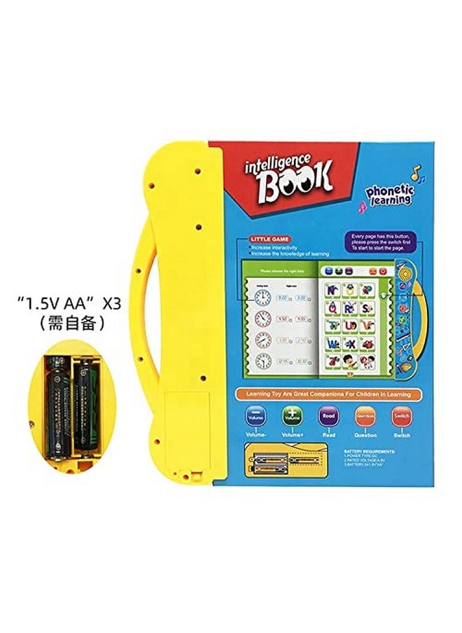 Kiditos Intelligence Book for Kids, Interesting Preschool Learning Book, Kids English Reading Book with Sound & Music, English Letter and Word Learning Audio Book, Learning Book for Kid 3+ Years Old