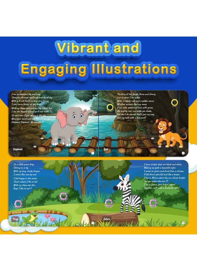 Kiddale 3-Pack Music On The Farm, Jingle In The Jungle And Hindi Nursery Rhyme Musical Interactive Sound Books, Multicolor