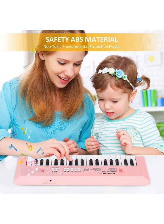VikriDA 37 Keys Piano Keyboard for Kids, Educational Toy, Musical Instrument Gift Toys for Over 3 Year Old Children (Pink)