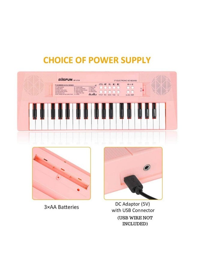 VikriDA 37 Keys Piano Keyboard for Kids, Educational Toy, Musical Instrument Gift Toys for Over 3 Year Old Children (Pink)