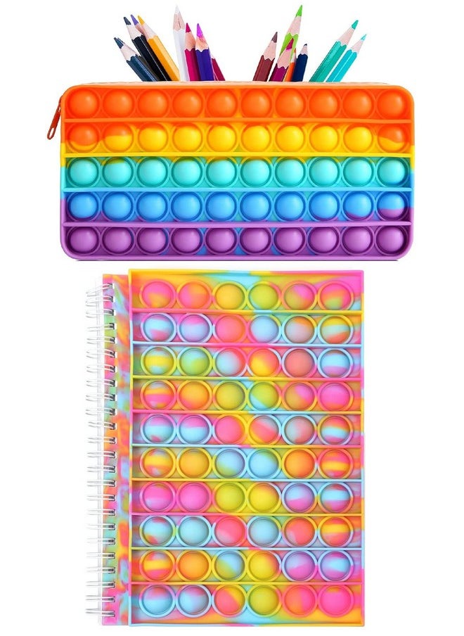 FunBlast Combo of Fidget Popit Pouch & Diary for Kids Pop it Stationery Kit - Coin Pouch, Stationary Organizer Set/Birthday Return Gifts for Girls, Kids & Children (Pack of 2; Random Color)