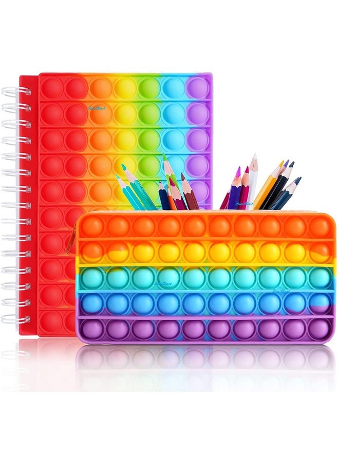 FunBlast Combo of Fidget Popit Pouch & Diary for Kids Pop it Stationery Kit - Coin Pouch, Stationary Organizer Set/Birthday Return Gifts for Girls, Kids & Children (Pack of 2; Random Color)