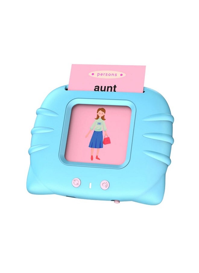 VGRASSP Flash Card Game for Kids Talking English Words Card Toy Preschool Learning Reading Interactive Toy for Kids, Sky Blue