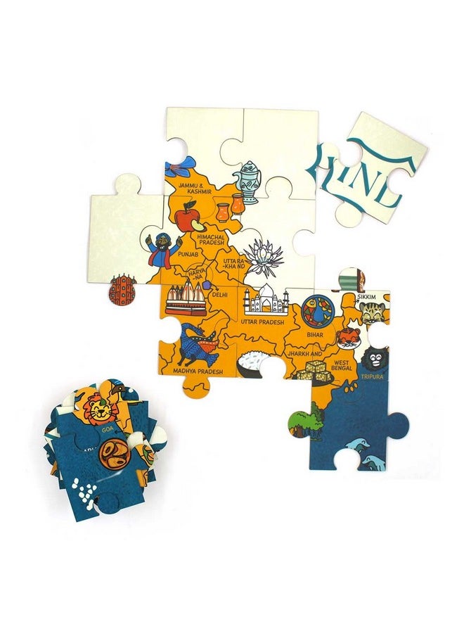 Shumee Indiascape Learning Set - Memory Cards, Activity Book & Puzzle (5 Years+) | 20 Memory Cards | 1 Activity Book | 30 Floor Puzzle Pieces | Multicolor | Eco Friendly | Learning Toy