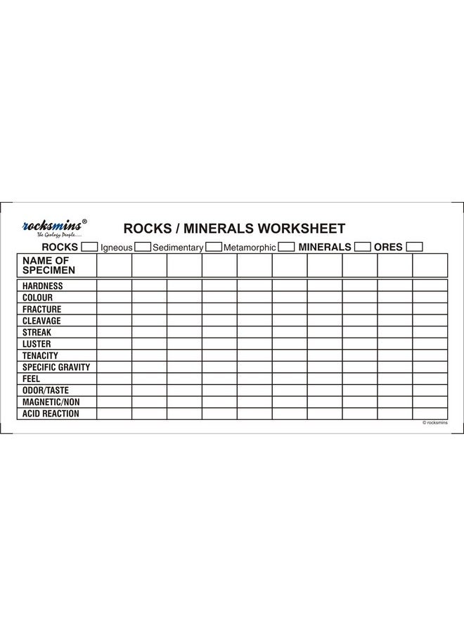 Rocksmins Rocks Science Activity Kit RO20ACWB in Wooden Box with Testing Tools Worksheet Rocks Minerals Puzzle 7 Sheets Set of 20 Handpicked Natural Rocks Specimens in Storage Tray for geology