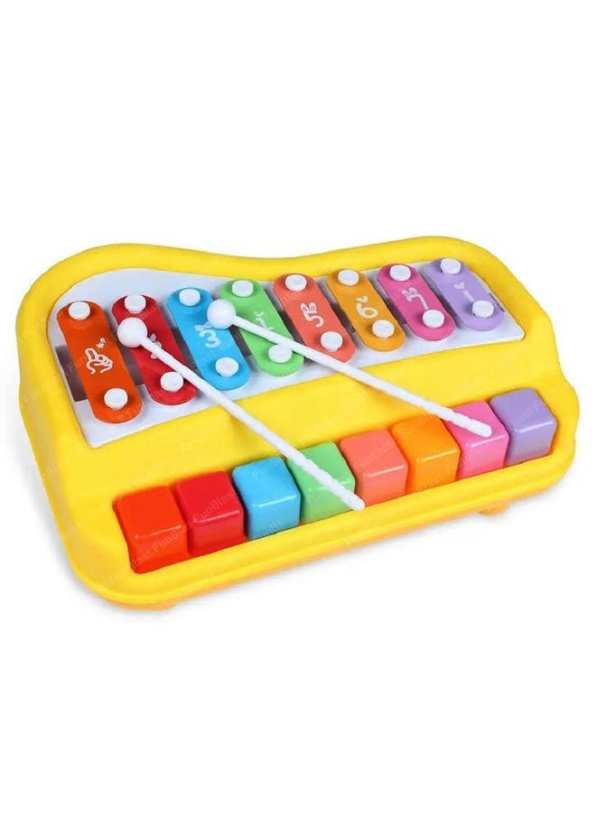 FunBlast Xylophone - Hand Knock Piano Toys, Hammering & Pounding Toys, Xylophone for Kids, Kids Musical Instruments, Kids Xylophone, Xylophone for 1+ Year Old, Kids Drums & Percussion Toy (Yellow)