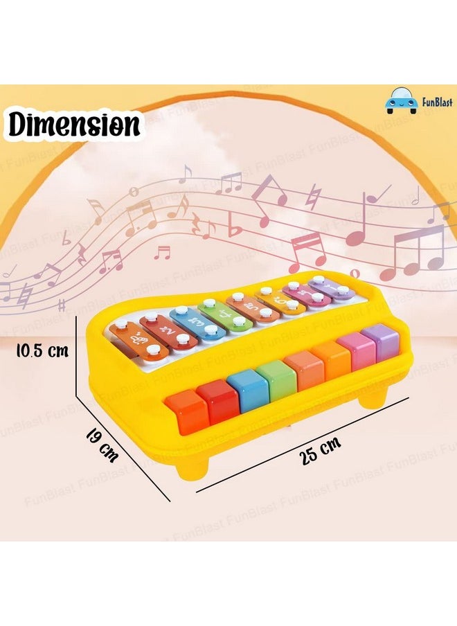 FunBlast Xylophone - Hand Knock Piano Toys, Hammering & Pounding Toys, Xylophone for Kids, Kids Musical Instruments, Kids Xylophone, Xylophone for 1+ Year Old, Kids Drums & Percussion Toy (Yellow)