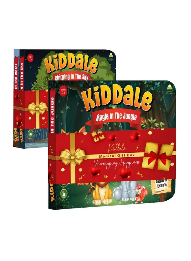 Kiddale Pack of 3: Jingle in Jungle Sound Book + 2 Non-Sound Board Books - Ripple in The Water and Chirping in The Sky | Best Alternative to Mobile Phone and Laptop| Kids Aged 2-5